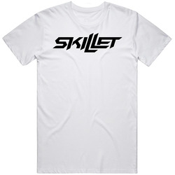 Skillet Funny Men's White Retro Graphic Unisex Cotton White Classic T Shirt