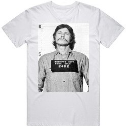Charles Bronson Celebrity Mugshot Vintage Grunge Look Fan Retro Graphic Unisex Cotton White Classic T Shirt