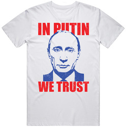 In Putin We Trust Funny Russian President Retro Graphic Unisex Cotton White Classic T Shirt