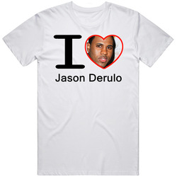 I Heart Love Jason Derulo Retro Graphic Unisex Cotton White Classic T Shirt