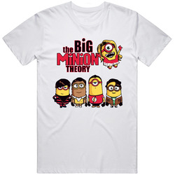 New Despicable Me 2 The Big Minion Teory Standard White Retro Graphic Unisex Cotton White Classic T Shirt