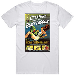 Creature From The Black Lagoon Vintage Movie Retro Graphic Unisex Cotton White Classic T Shirt