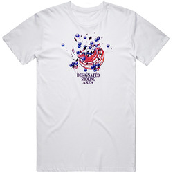 Skeet Shooting Designated Smoking Area Funny Retro Graphic Unisex Cotton White Classic T Shirt