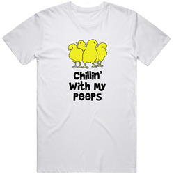 Chillin With My Peeps Retro Graphic Unisex Cotton White Classic T Shirt