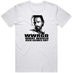 What Would Rick Grimes Do Walking Dead Retro Graphic Unisex Cotton White Classic T Shirt