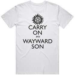 Carry On My Wayward Son Retro Graphic Unisex Cotton White Classic T Shirt
