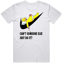 Can't Someone Else Just Do It, Homer, The Simpsons Retro Graphic Unisex Cotton White Classic T Shirt