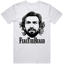 Andrea Pirlo Juventus Italian Football Soccer Italy Fear The Beard Retro Graphic Unisex Cotton White Classic T Shirt