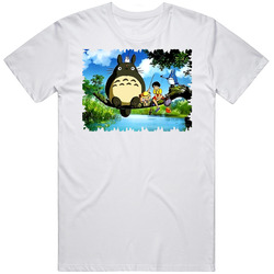 My Neighbor Totoro Anime Retro Graphic Unisex Cotton White Classic T Shirt