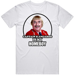 Captain Kangaroo Is My Homeboy Funny Retro Retro Graphic Unisex Cotton White Classic T Shirt