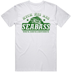 Kick His Arse Sea Bass Dumb And Dumber Retro Graphic Unisex Cotton White Classic T Shirt