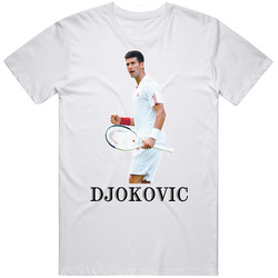 Novak Djokovic Tennis Retro Graphic Unisex Cotton White Classic T Shirt