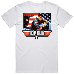 Top Gun Maverick Tom Cruise Tee Retro Graphic Unisex Cotton White Classic T Shirt