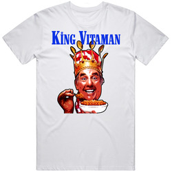 King Vitaman Cereal Box Funny Joke Crown Retro Retro Graphic Unisex Cotton White Classic T Shirt