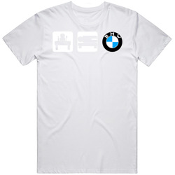 Eat Sleep BMW PETE Retro Graphic Unisex Cotton White Classic T Shirt