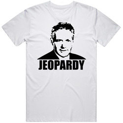 Jeopardy Alex Trebek Game Show Retro Graphic Unisex Cotton White Classic T Shirt