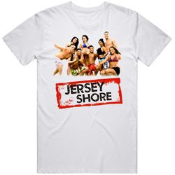 Jersey Shore Retro Graphic Unisex Cotton White Classic T Shirt