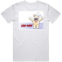 Ghostbusters Stay Puff Marshmallow Man Retro Graphic Unisex Cotton White Classic T Shirt