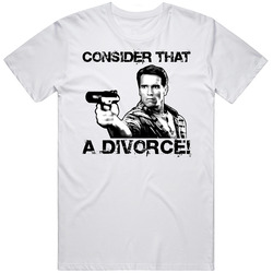 Total Recall Divorce Sci Fi Movie Retro Graphic Unisex Cotton White Classic T Shirt