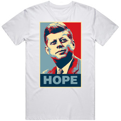 Jfk John F Kennedy President Hope Retro Graphic Unisex Cotton White Classic T Shirt