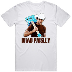 Brad Paisley Country Singer Retro Graphic Unisex Cotton White Classic T Shirt