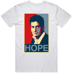Charlie Sheen Hope Retro Graphic Unisex Cotton White Classic T Shirt
