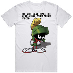 Looney Tunes Marvin Martian Retro Graphic Unisex Cotton White Classic T Shirt