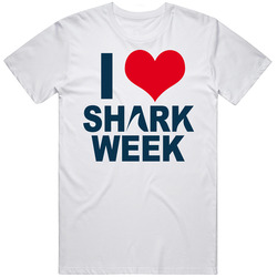 Shark Week I Love Retro Graphic Unisex Cotton White Classic T Shirt