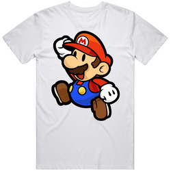 Super Mario Video Game Retro Graphic Unisex Cotton White Classic T Shirt