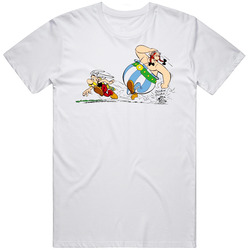 Asterix And Obelix Comic Retro Graphic Unisex Cotton White Classic T Shirt