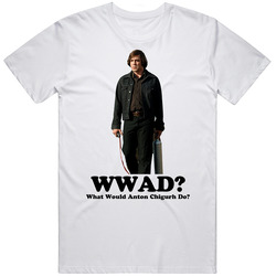 What Would Anton Chigurh Do No Country For Old Men Retro Graphic Unisex Cotton White Classic T Shirt