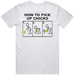 How To Pick Up Chicks Retro Graphic Unisex Cotton White Classic T Shirt