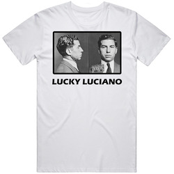 Lucky Luciano Retro Graphic Unisex Cotton White Classic T Shirt