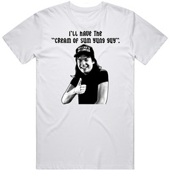 Waynes World Cream Movie Quote Retro Graphic Unisex Cotton White Classic T Shirt