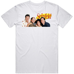 Seinfeld Sitcom Cast Retro Graphic Unisex Cotton White Classic T Shirt