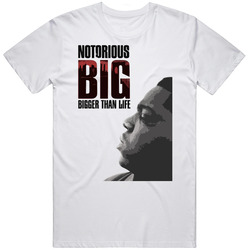 Notorious Big Bigger Than Life Classic Rap Retro Graphic Unisex Cotton White Classic T Shirt
