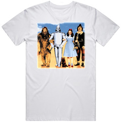 The Wizard Of Oz Characters Retro Graphic Unisex Cotton White Classic T Shirt