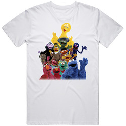 Sesame Street Retro Graphic Unisex Cotton White Classic T Shirt