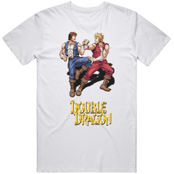 Double Dragon Video Game Retro 80s Retro Graphic Unisex Cotton White Classic T Shirt