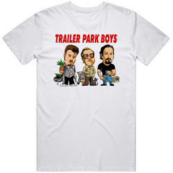 Trailor Park Boys Tv Show Retro Graphic Unisex Cotton White Classic T Shirt