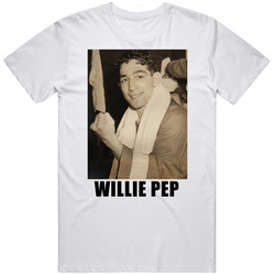 Willie Pep Boxing Retro Graphic Unisex Cotton White Classic T Shirt