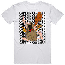 Captain Caveman 70s 80s Cartoon Retro Graphic Unisex Cotton White Classic T Shirt