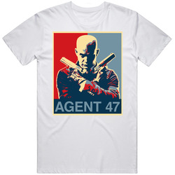 Hitman Agent 47 Hope Organization Retro Graphic Unisex Cotton White Classic T Shirt