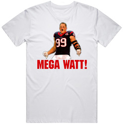 Jj Watt Mega Watt Texan Football Retro Graphic Unisex Cotton White Classic T Shirt