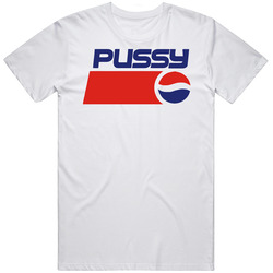 Pussy Pepsi Parody Retro Graphic Unisex Cotton White Classic T Shirt