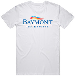 Baymont Inn Accommodation Hotel Logo Retro Graphic Unisex Cotton White Classic T Shirt