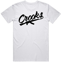 Crooks Bw Retro Graphic Unisex Cotton White Classic T Shirt