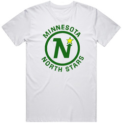 Minnesota North Stars Vintage Logo Retro Graphic Unisex Cotton White Classic T Shirt