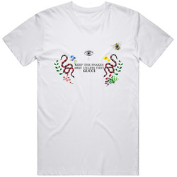Keep The Snake Fix Retro Graphic Unisex Cotton White Classic T Shirt