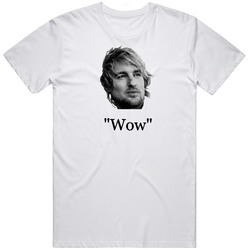 Wow Owen Wilson Funny Actor Retro Graphic Unisex Cotton White Classic T Shirt